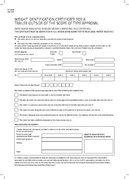 TF300B Trailer Weight Identification Certificate summary image
									