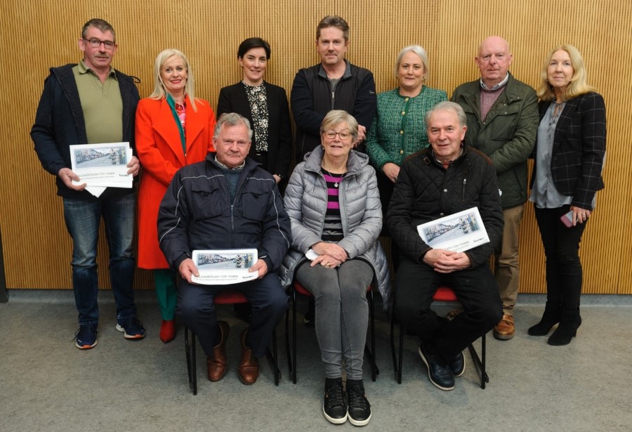 Pictured at the launch of Bailieborough’s Tidy Towns Plan are ( back row, l to r) Seamus Rahill Bailieborough Tidy Towns, Niamh Smyth, TD; Caroline Brady Town Regeneration Officer, Cavan County Council; Barry Kavanagh, Nature's Patch; Cllr Sarah O’Reilly; Cllr Paddy Mc Donald; Eilish McGowan Nature's Patch, (front row, l to r) Brendan Harte; Bernie Flynn; and Kieran McKenna, Bailieborough Tidy Towns Committee.