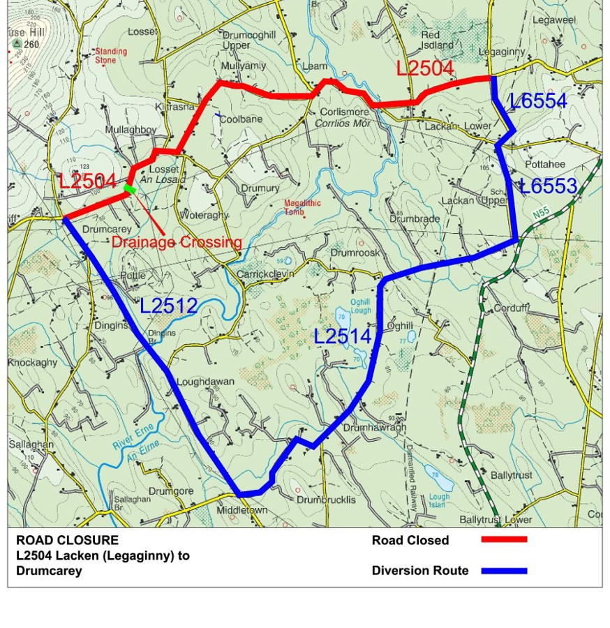 L2504 diversion map